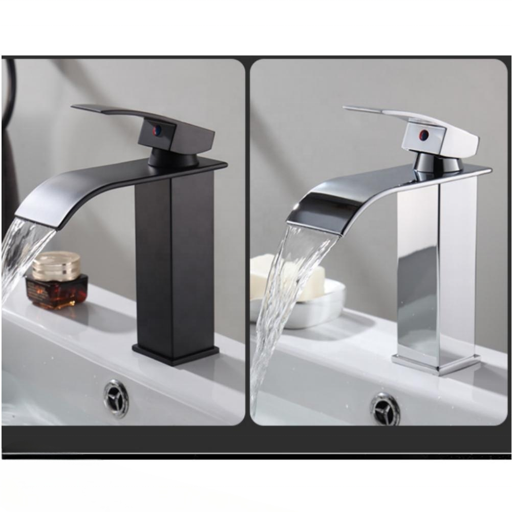 2023 Waterfall Bathroom Basin Taps Mixer Faucet Cold and Hot Single Handle Wash Bathroom Basin Faucets