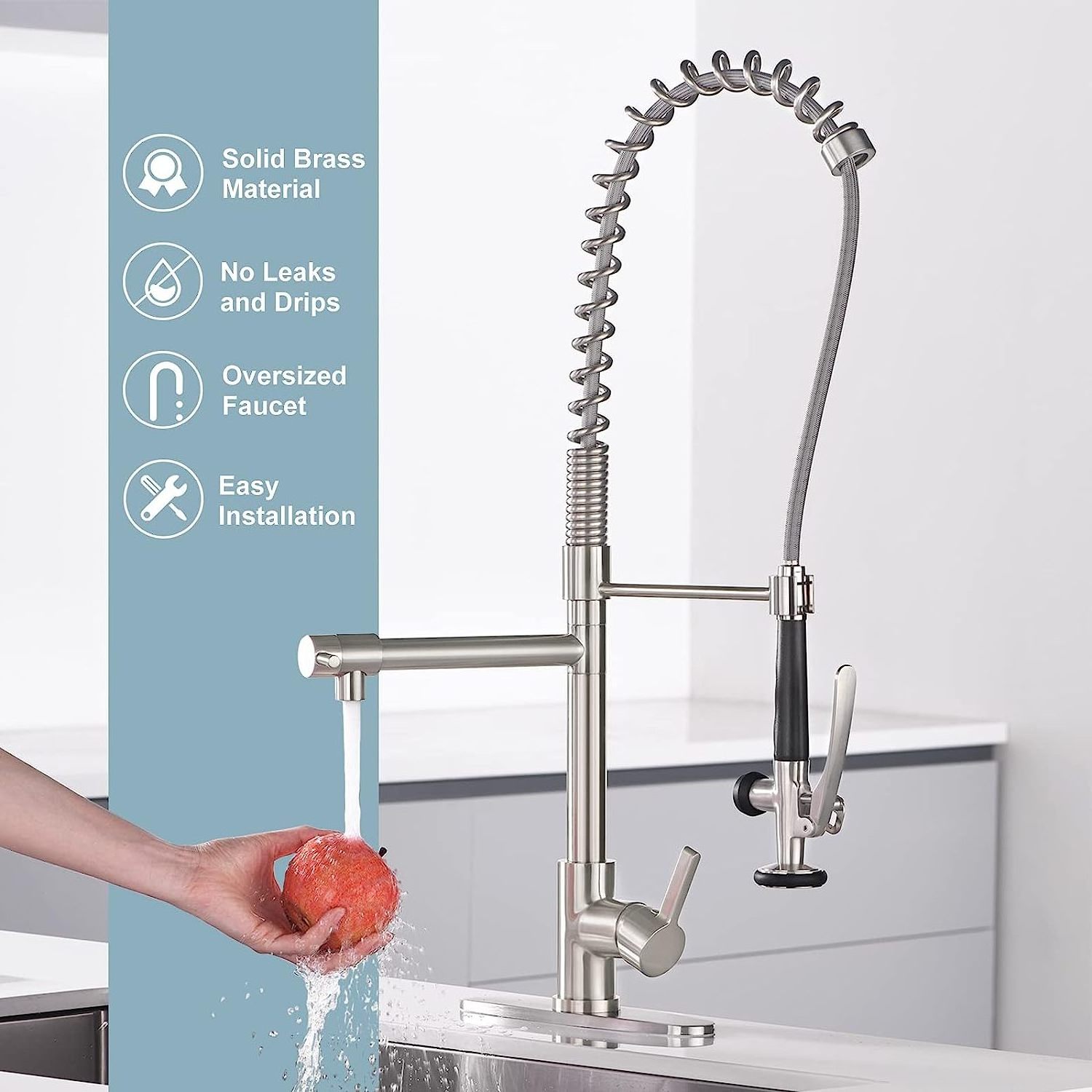 Luxury Spring Pull Out With Sprayer Brass Kitchen Sink Faucets Mixers Taps Kitchen Faucets With Pull Down Sprayer