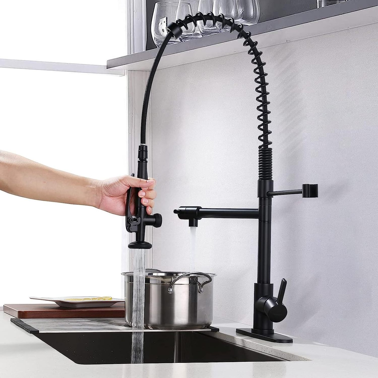 Luxury Spring Pull Out With Sprayer Brass Kitchen Sink Faucets Mixers Taps Kitchen Faucets With Pull Down Sprayer