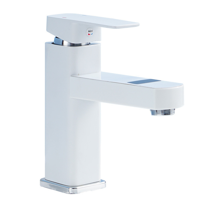 Smart Bathroom Basin Mixer Tap Faucet Glass Basin Faucets Customized Temperature Hot and Cold Digital White Basin Faucets