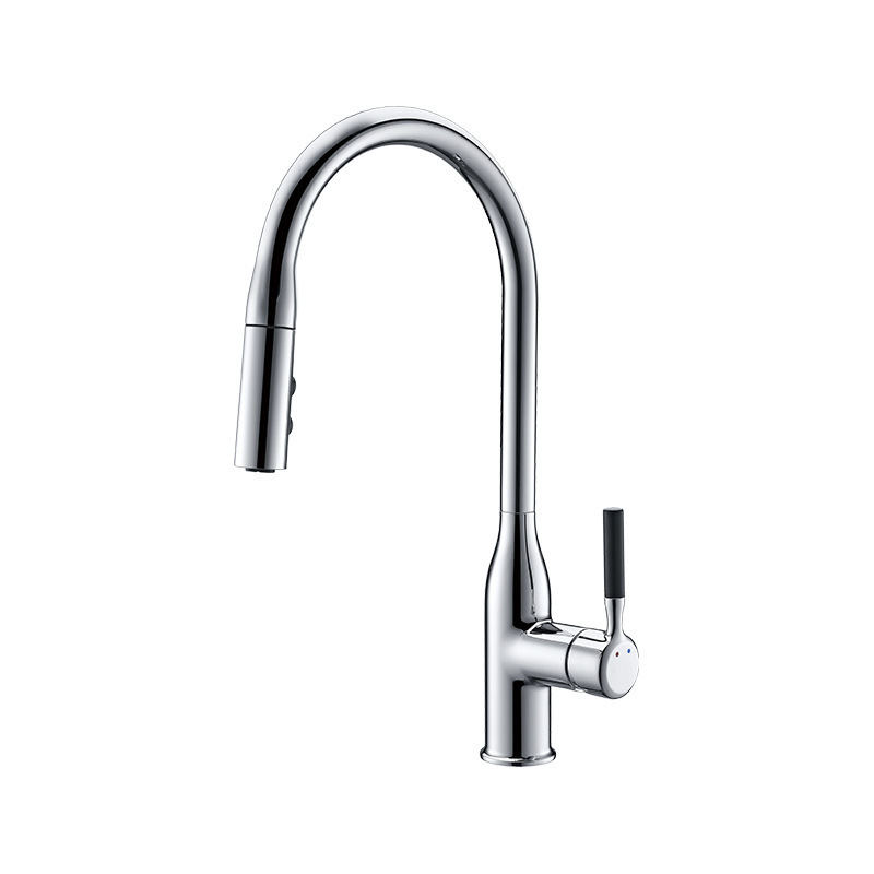 Hot Cold Deck Mounted 304 stainless steel kitchen hidden pull up faucet high-quality drawing wash kitchen sink faucet  New Type