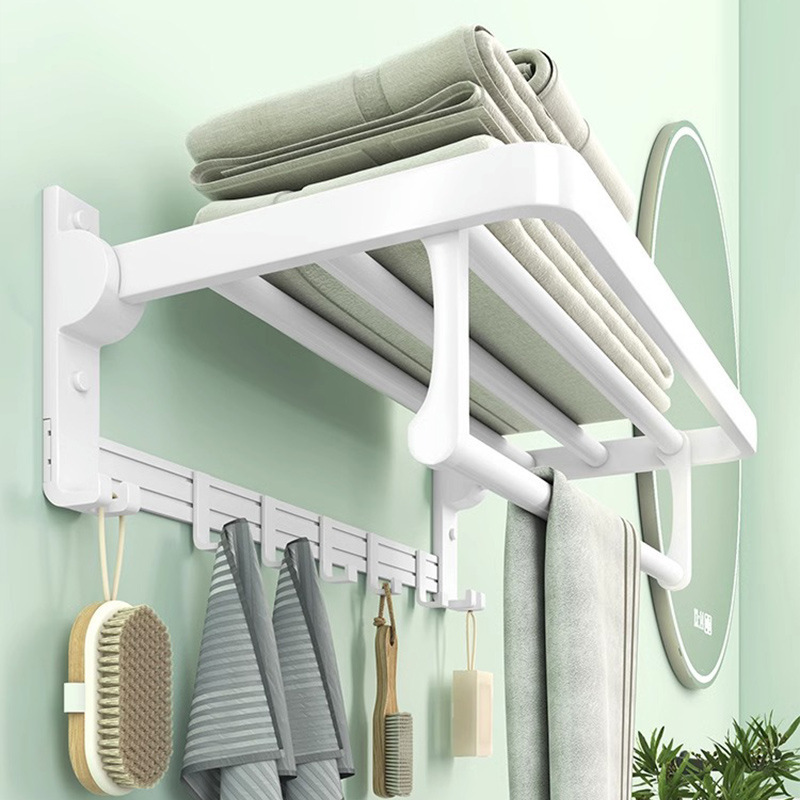 Bathroom Accessory White Shower Corner Shelf Wall Mounted Storage Organizer Rack Bathroom Display Storage Shower Rack