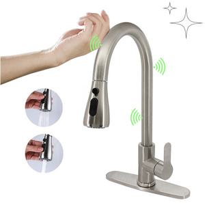 Handle Cold and Hot Water Mixer Sensor Taps Touchless Kitchen Faucet New Model Pull Out 304 Kitchen Mixer Kitchen Sink Faucet