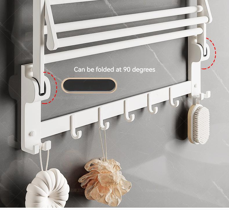 Bathroom Accessory White Shower Corner Shelf Wall Mounted Storage Organizer Rack Bathroom Display Storage Shower Rack