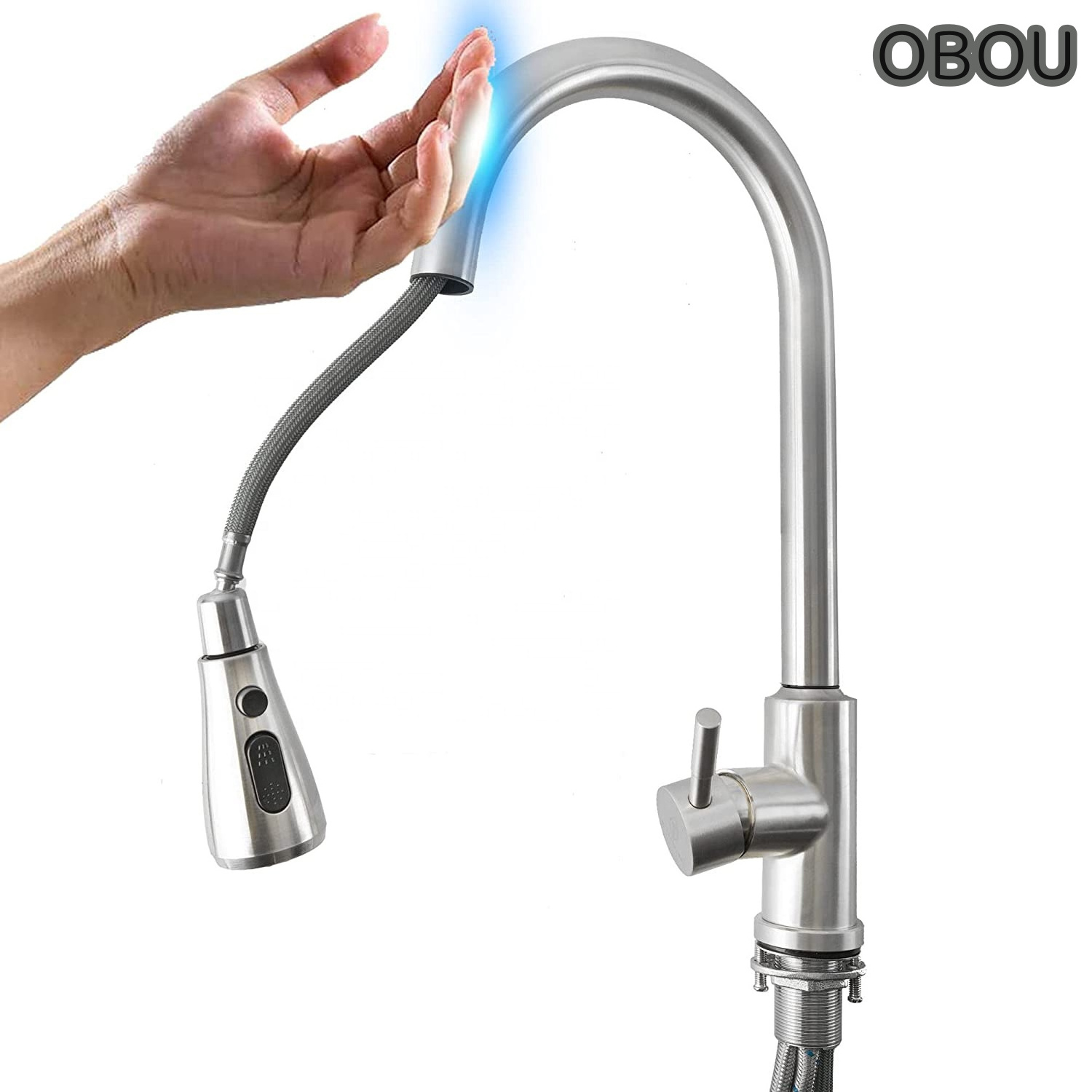 Handle Cold and Hot Water Mixer Sensor Taps Touchless Kitchen Faucet New Model Pull Out 304 Kitchen Mixer Kitchen Sink Faucet