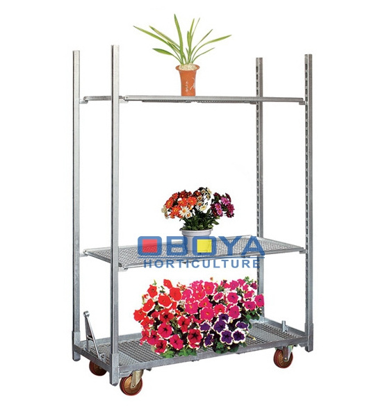 Greenhouse Plant Mover Garden Display Cart with Wheel Flowers Trolley