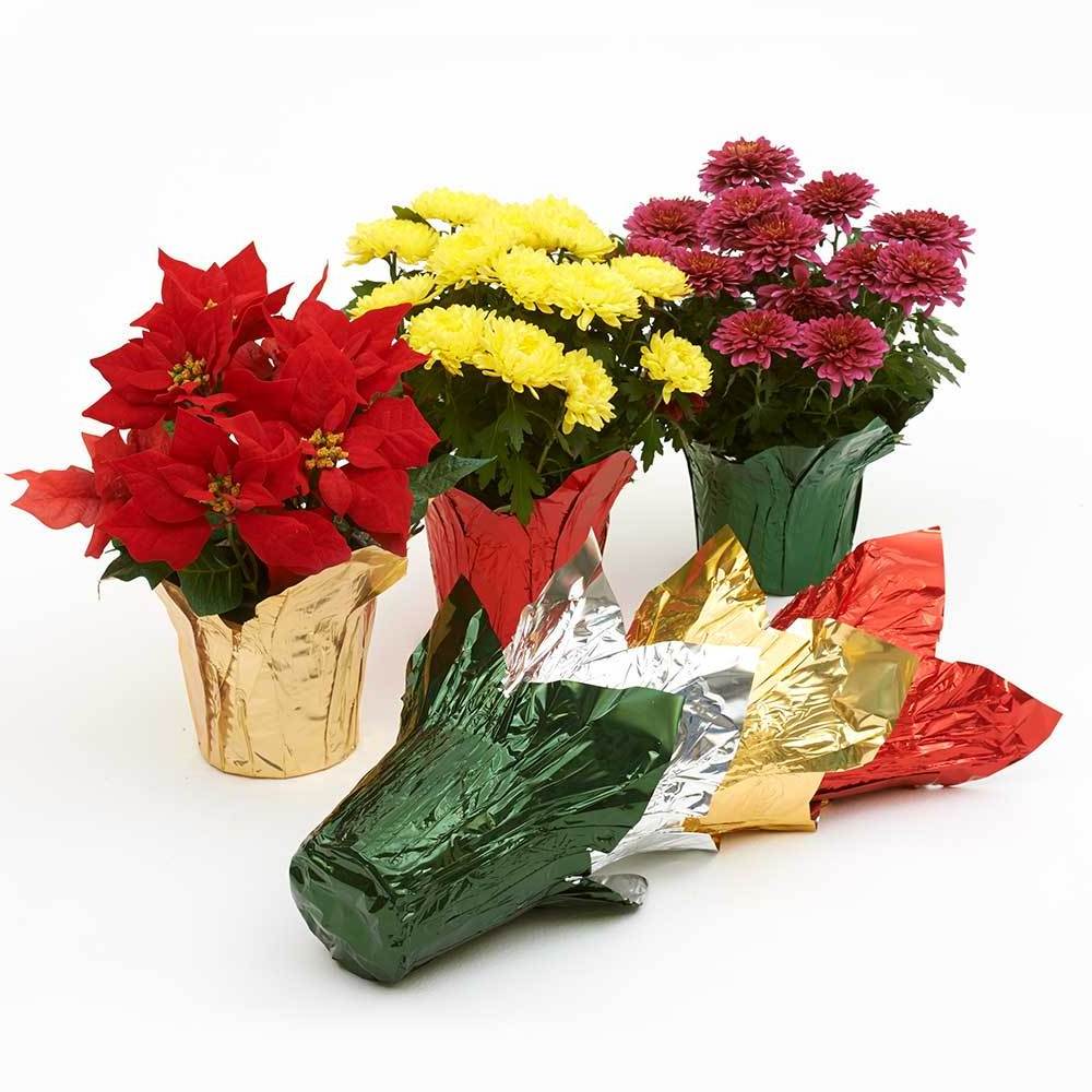 decoration Gold foil paper flower pot covers for gift packaging