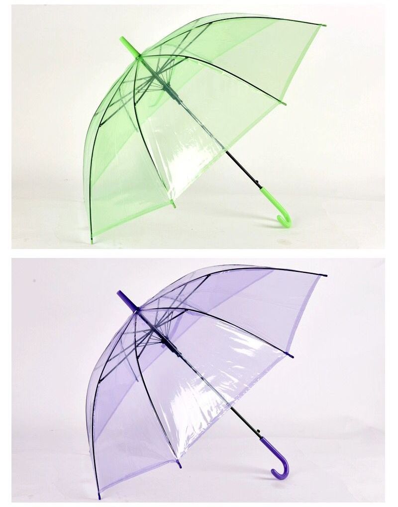 Cheap Colored See Through Dot Print Clear Transparent Umbrella Adult