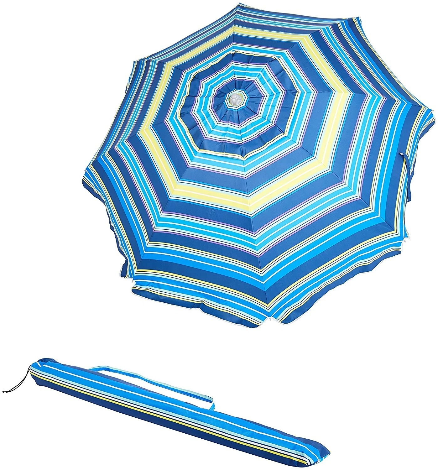 8ft outdoor big premium folding sunshade or rainproof beach umbrella use in garden, pool, seaside for party