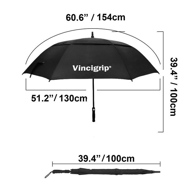 China Factory Promotional Custom Golf Umbrella Double Layer Strong Windproof with Logo Printing Custom Print Direct Supplier