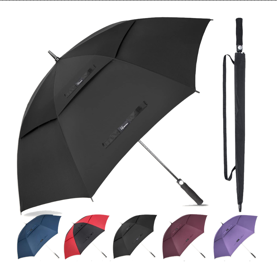 Automatic Open Golf Umbrella Extra Large Double Canopy Vented Windproof Waterproof Stick Umbrellas