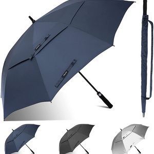 Automatic Open Golf Umbrella Extra Large Double Canopy Vented Windproof Waterproof Stick Umbrellas