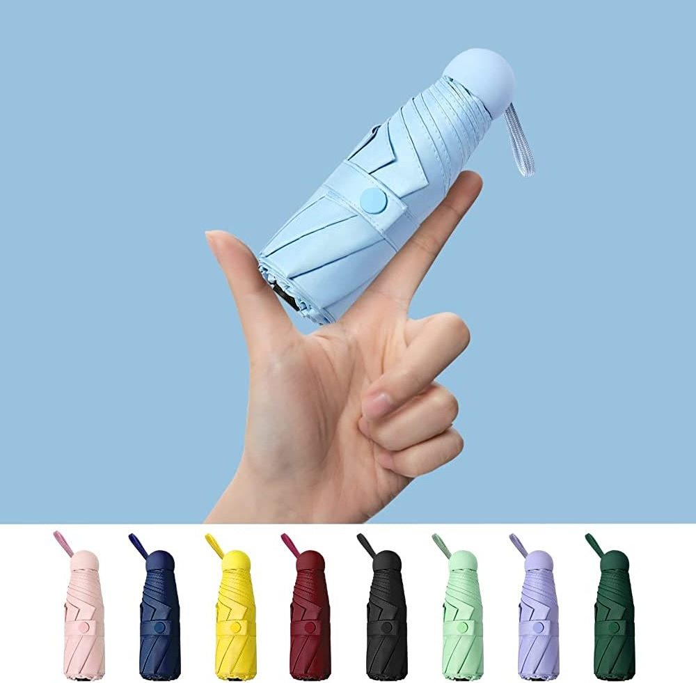 inchPromotional Gifts Colorful 5 Folding Mini Pocket Umbrella For Women Portable Travel Umbrella With Waterproof