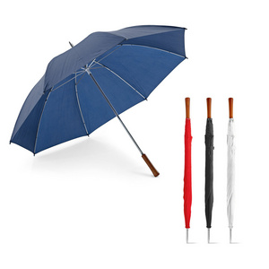 High quality wholesale wooden handle customized straight umbrella rain big golf umbrella long umbrella with logo golf