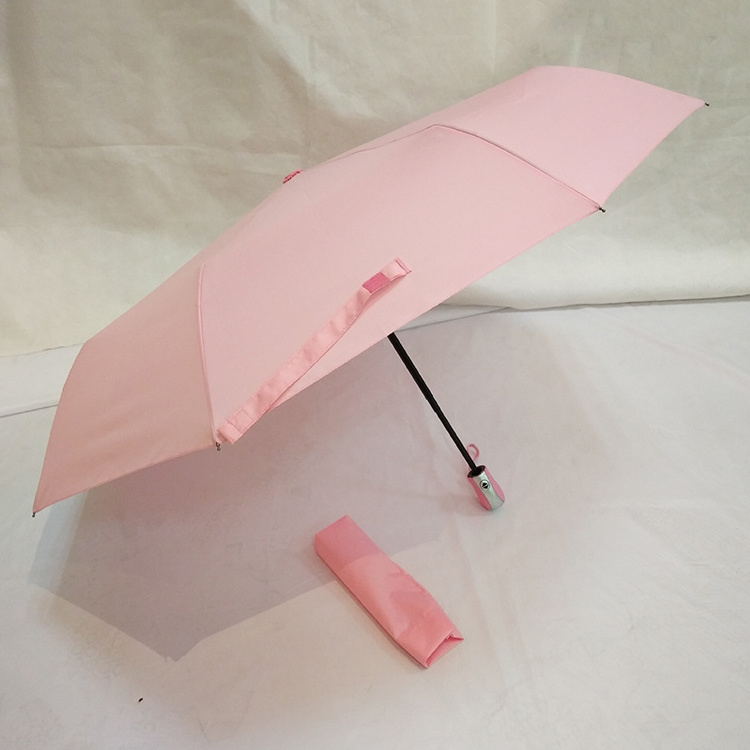 Custom Wholesale Premium Lady Full Automatic Opening Close 3 Folding Umbrella