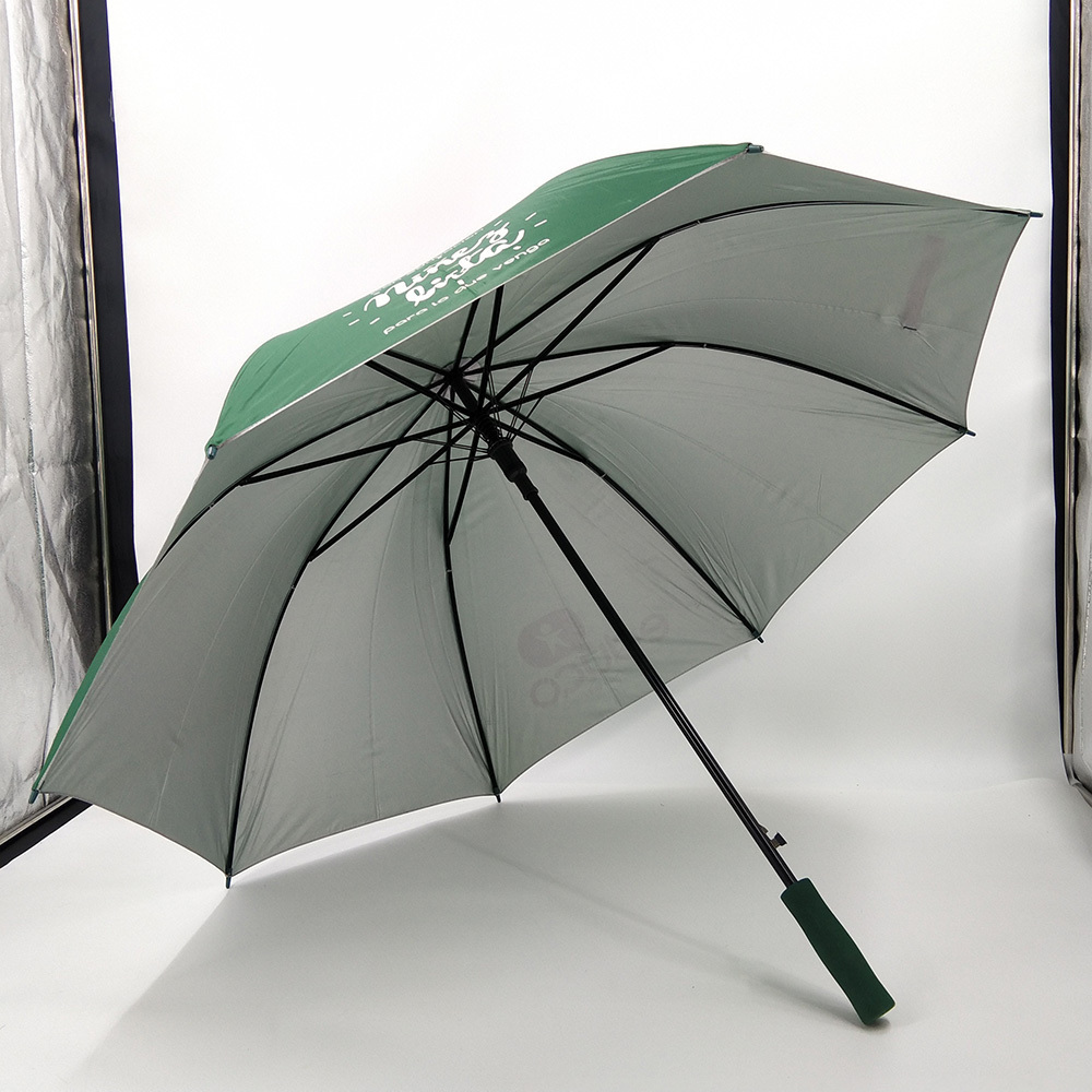 Auto Open Metal Frame Silver UV Coating Cheapest Golf Umbrella For Advertising