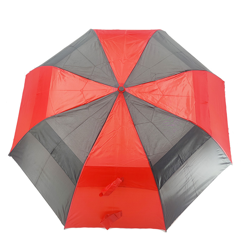 2023 New Big size two fold windproof foldable golf umbrella semi automatic two fold golf umbrella far sale