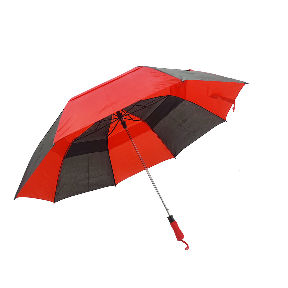 2023 New Big size two fold windproof foldable golf umbrella semi automatic two fold golf umbrella far sale