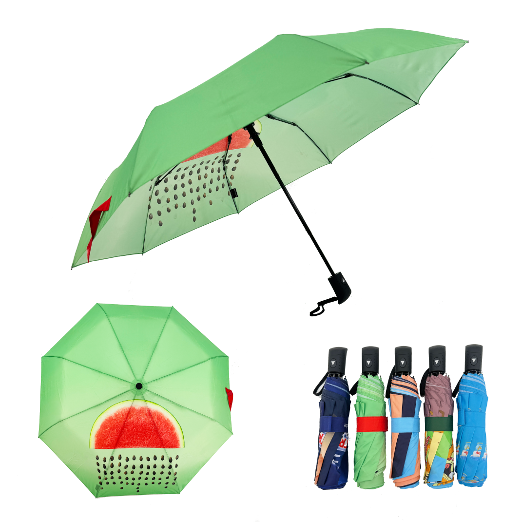 Full Automatic Folding Umbrella Auto open and Manuel close digital printing Waterproof Oem Umbrella Foldable