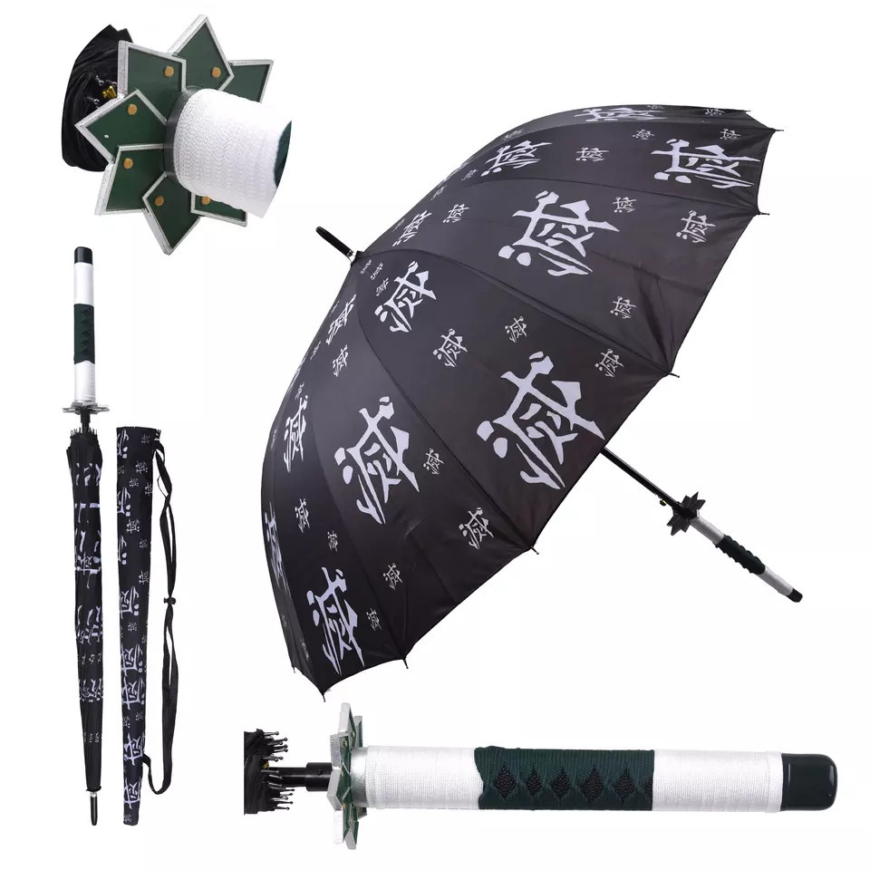 Customised  Samurai Sword Umbrella Japanese Ninja-like Straight Auto Open Umbrella Katana Handle Umbrella