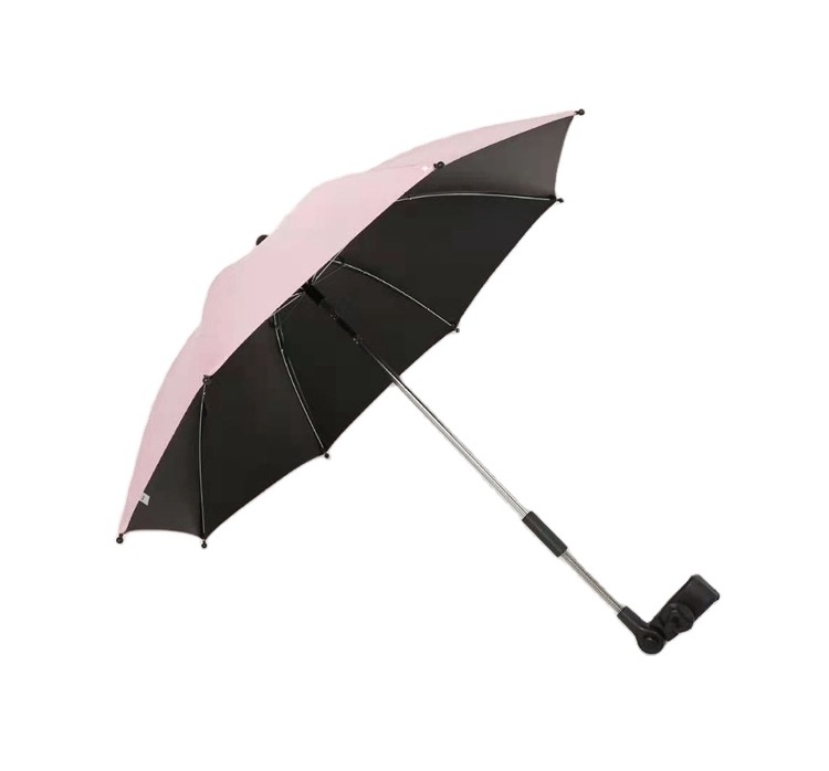 Enlarge Size Custom Baby Stroller Umbrella Parasol 190T Polyester Black Uv Coating Inside Uv Protection,polyester for Children