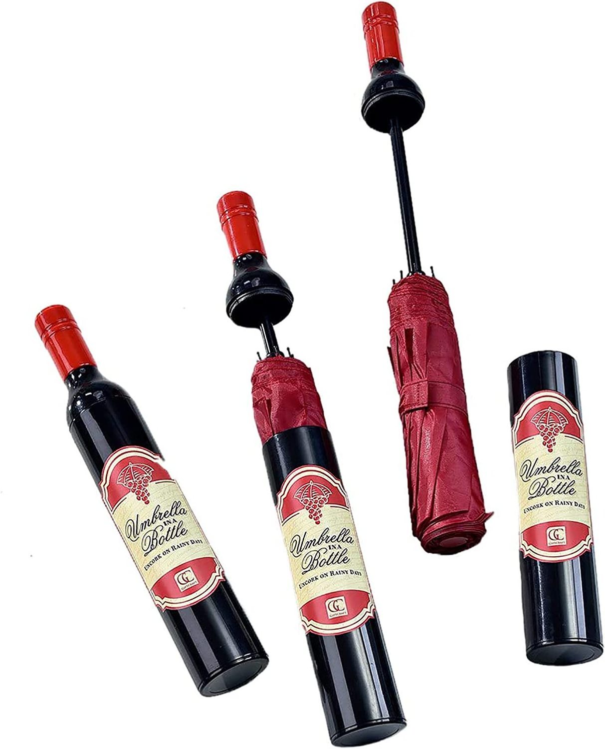 Wine Bottle Umbrellas | Compact, Light, No Drip, Fun Gift, Manual, Waterproof, Anti-UV | Small Folding Bottle Umbrella for Rain