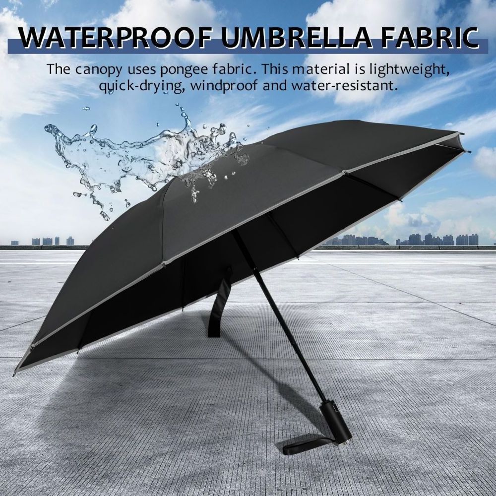 3 fold Full Automatic 10 Ribs Reverse Inverted Windproof Umbrellas for Rain and Sun