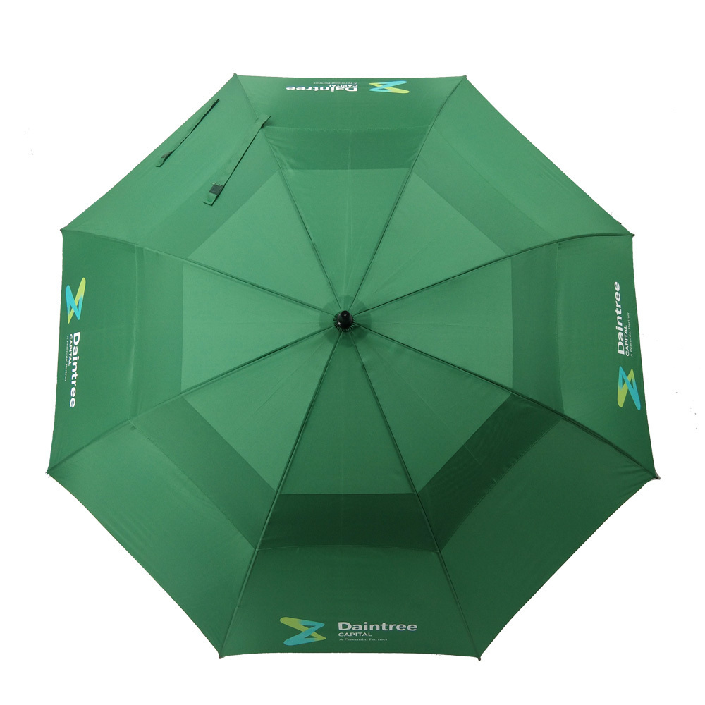 Golf Umbrella Double Canopy Windproof Best Quality Fiberglass Customized Printing Stretch CLASSIC Business Gifts Large Umbrella