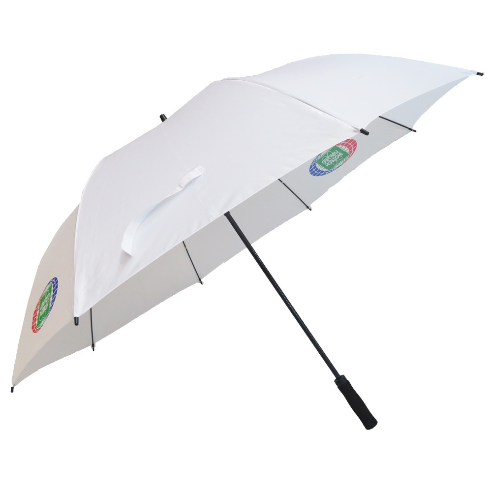 Eva straight handle auto open windproof waterproof white golf umbrella