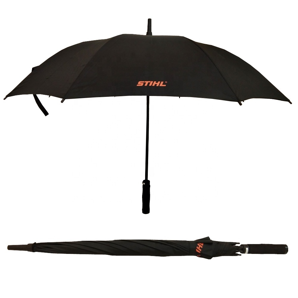 Black handle logo button support customized strong windproof sport umbrella golf size  umbrella