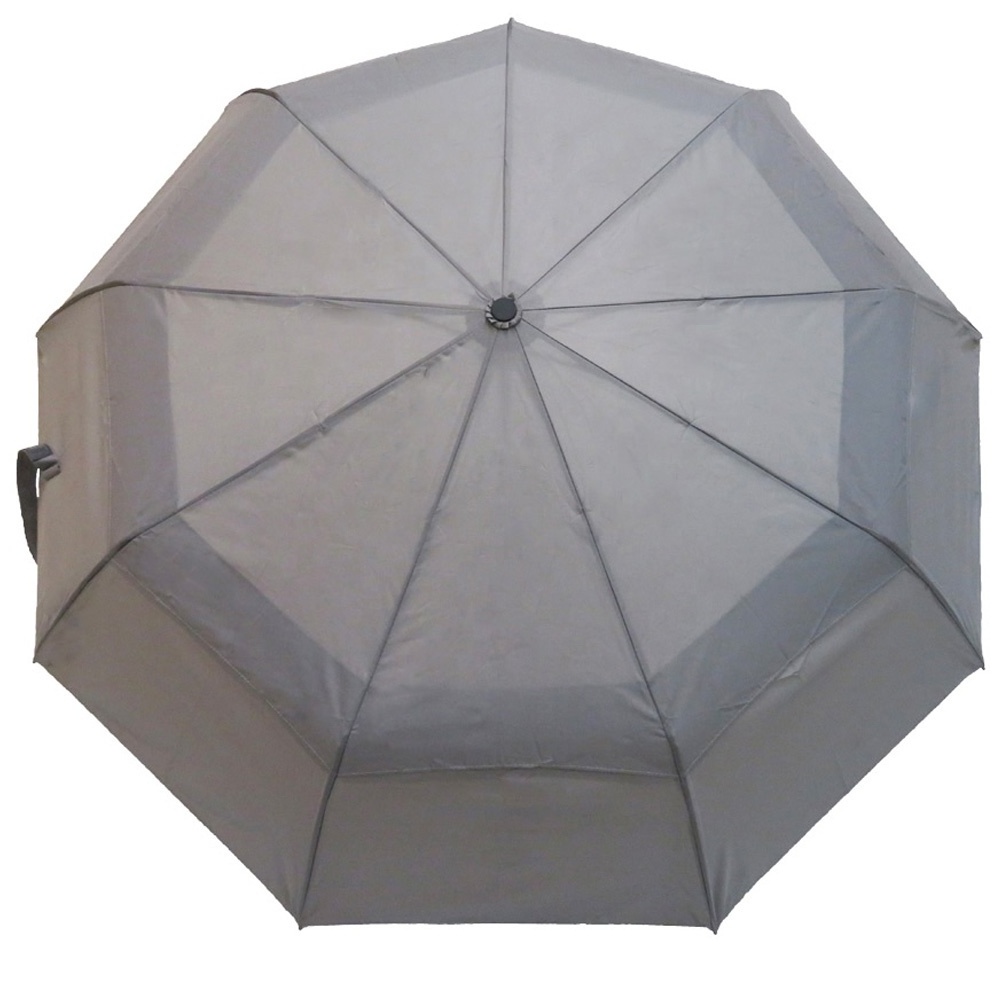 Double Layer With Air Vent Light Grey Strong Automatic Windproof Folding Umbrella Canopy for Travel Custom Wholesale