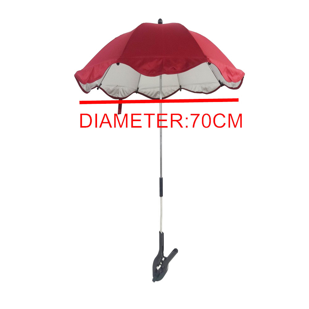 Rain and Sun Protection Baby Stroller Umbrella Umbrella for Bavy Stroller Plastic Clip Handle Customized Designs Printing Manual