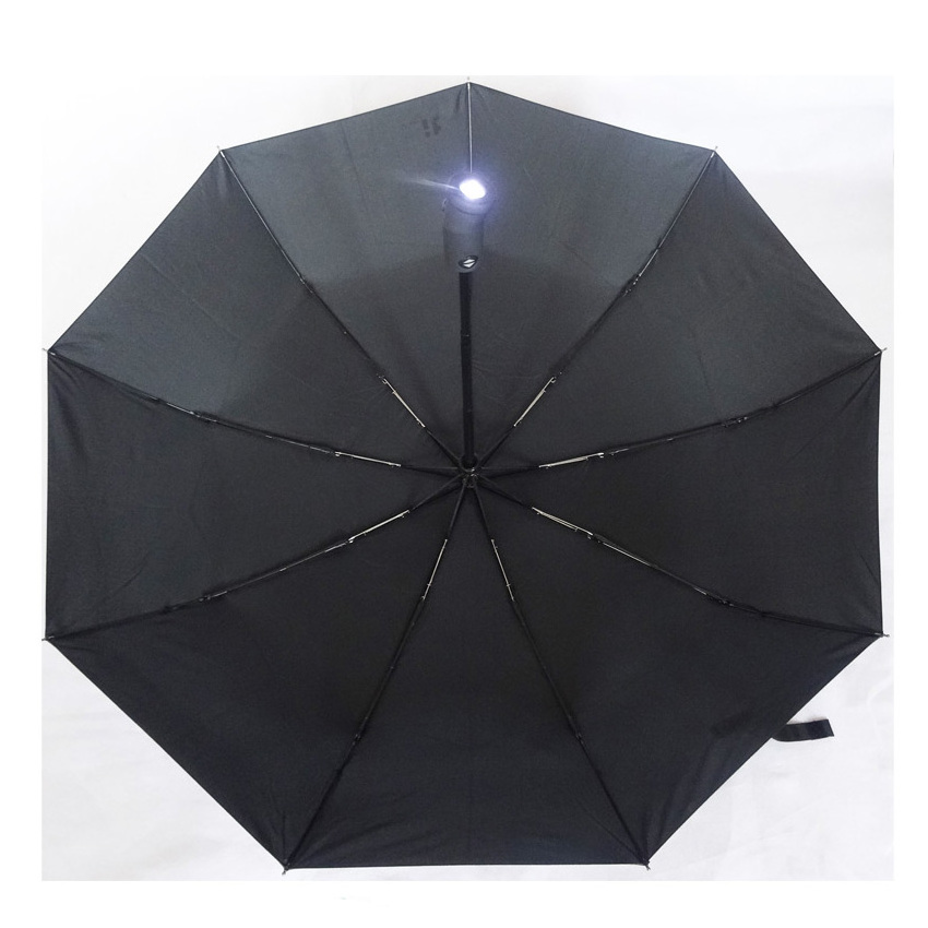 3 Folding Auto Open Close Compact LED Umbrella With Light