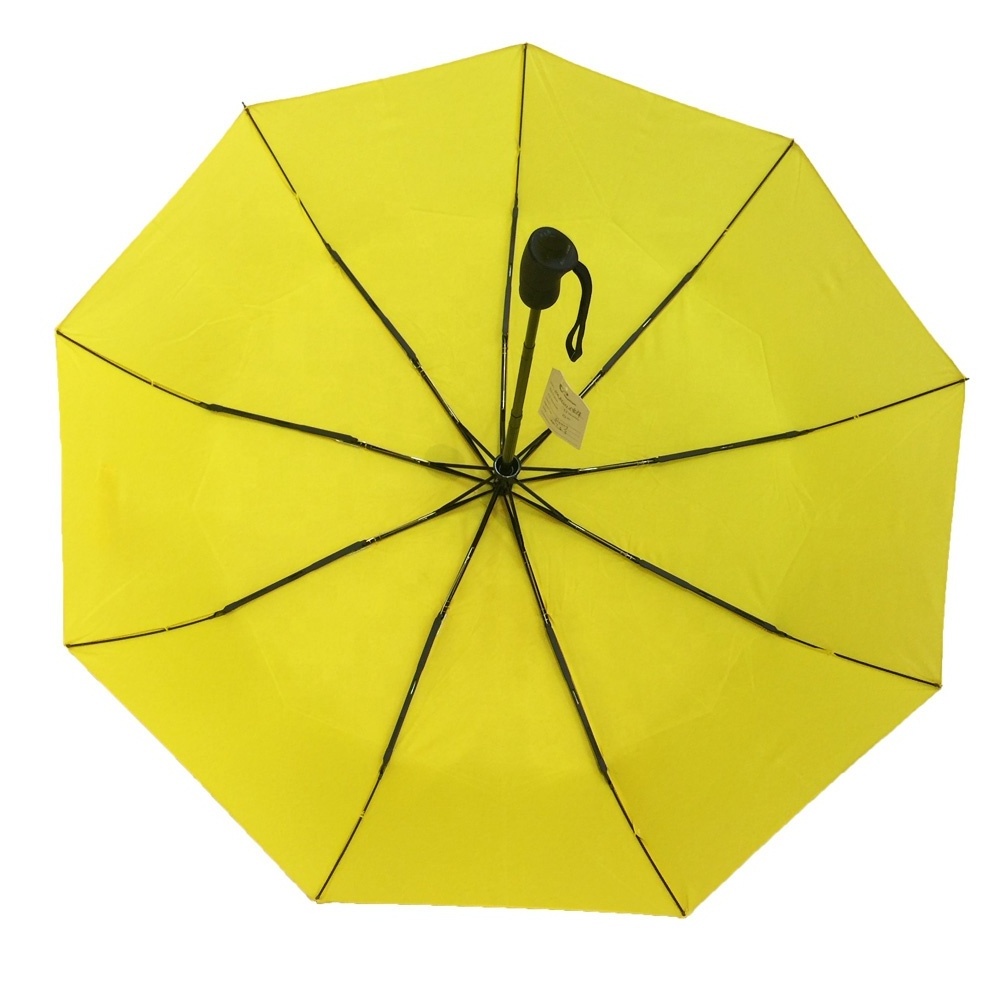 2021 21 inch 3  folding instantly dry portable windproof yellow umbrella