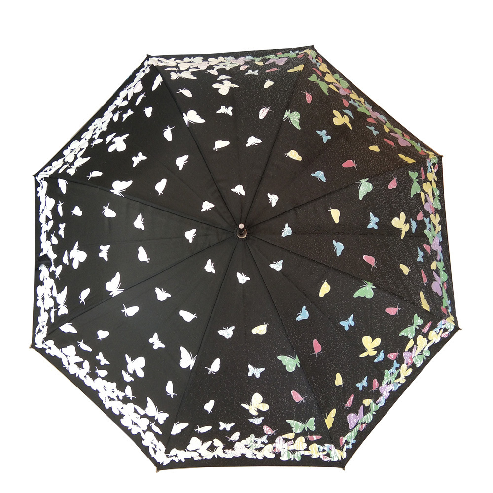 2021  23 inch Auto Open Butterfly print Umbrella Change Color umbrella wholesale