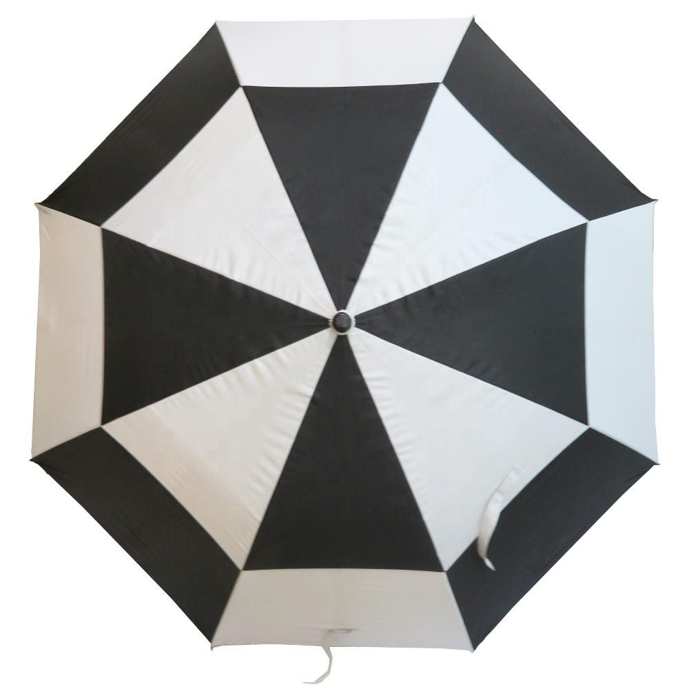 Silver fabric UPF50+ summer waterproof umbrella sunshade big golf umbrella with 2 layers