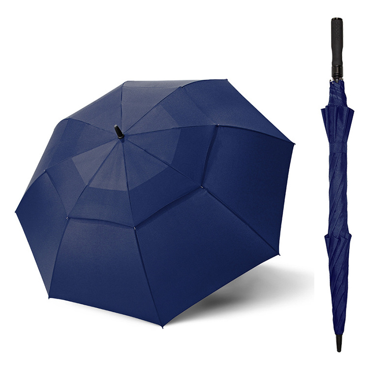 Golf Umbrella Double Layer Windproof Auto Open Straight with Customized Logo CLASSIC Business Gifts Umbrella 3 Fold All in 1