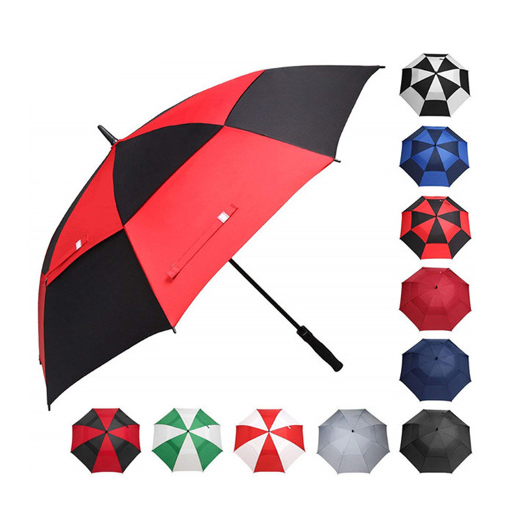 Golf Umbrella Double Layer Windproof Auto Open Straight with Customized Logo CLASSIC Business Gifts Umbrella 3 Fold All in 1