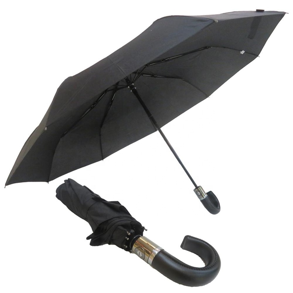 Premium Material Frame Windproof and Rainproof Umbrella Automatic 9ribs Leather 23