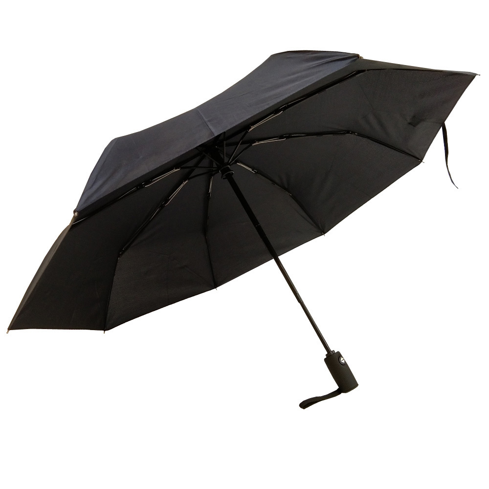 Fully Automatic 3 Fold Promotional Foldable Black Mini Umbrella for Purse