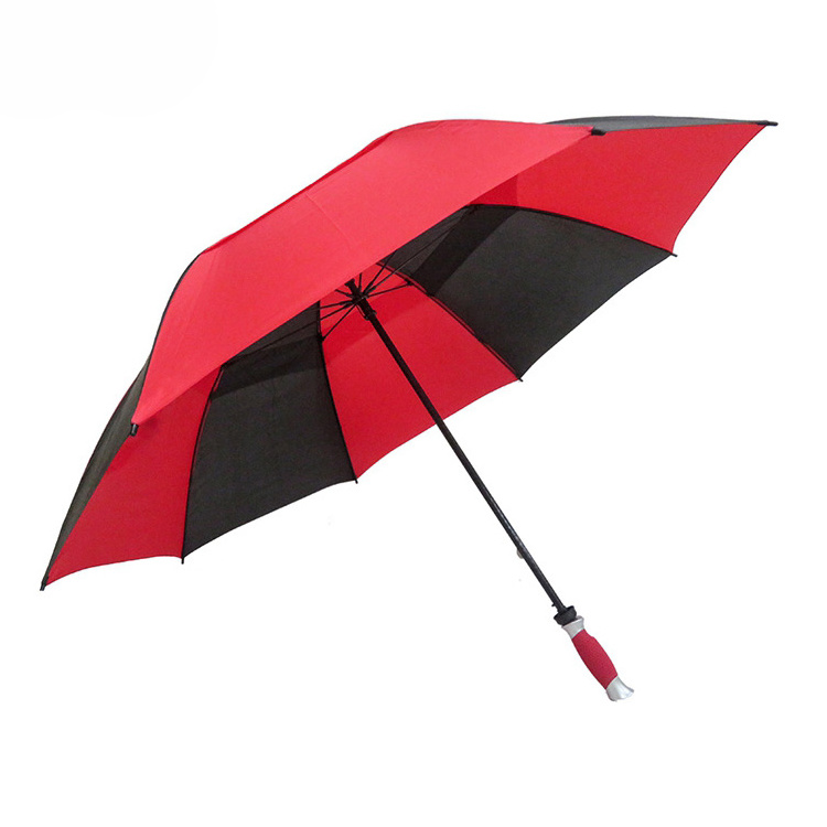 Custom Logo Guangzhou Golf Club Umbrella In Black And White