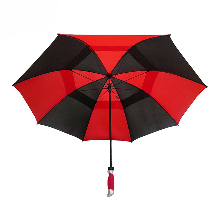 Custom Logo Guangzhou Golf Club Umbrella In Black And White