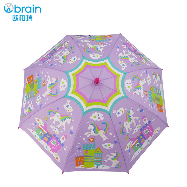 Color Changes 19 Inch Smallest Personalize Kid Umbrella For Girl