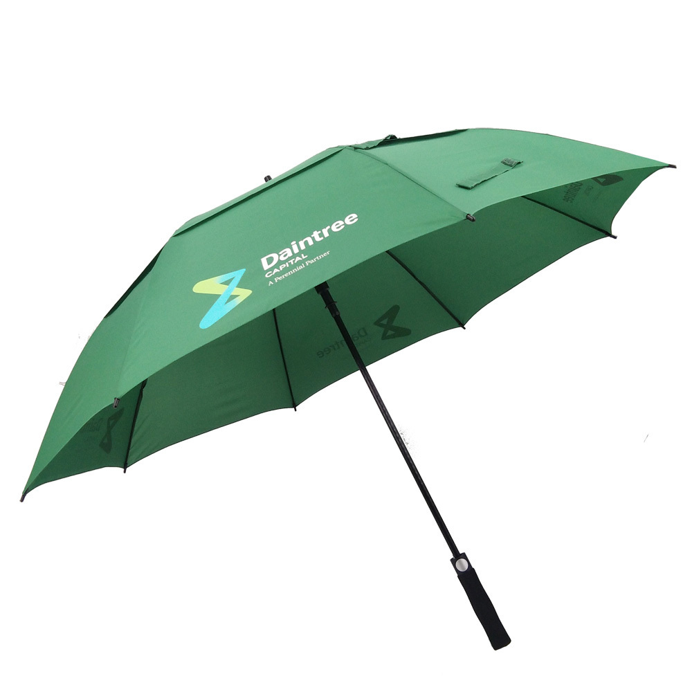 Golf Umbrella Double Canopy Windproof Best Quality Fiberglass Customized Printing Stretch CLASSIC Business Gifts Large Umbrella