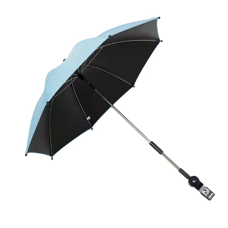 Enlarge Size Custom Baby Stroller Umbrella Parasol 190T Polyester Black Uv Coating Inside Uv Protection,polyester for Children