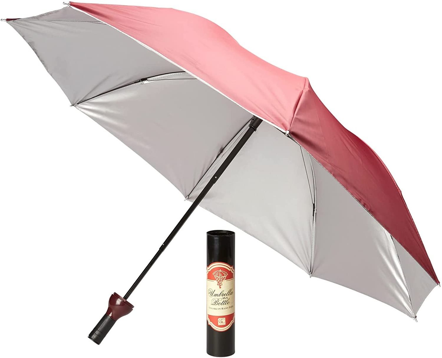 Wine Bottle Umbrellas | Compact, Light, No Drip, Fun Gift, Manual, Waterproof, Anti-UV | Small Folding Bottle Umbrella for Rain