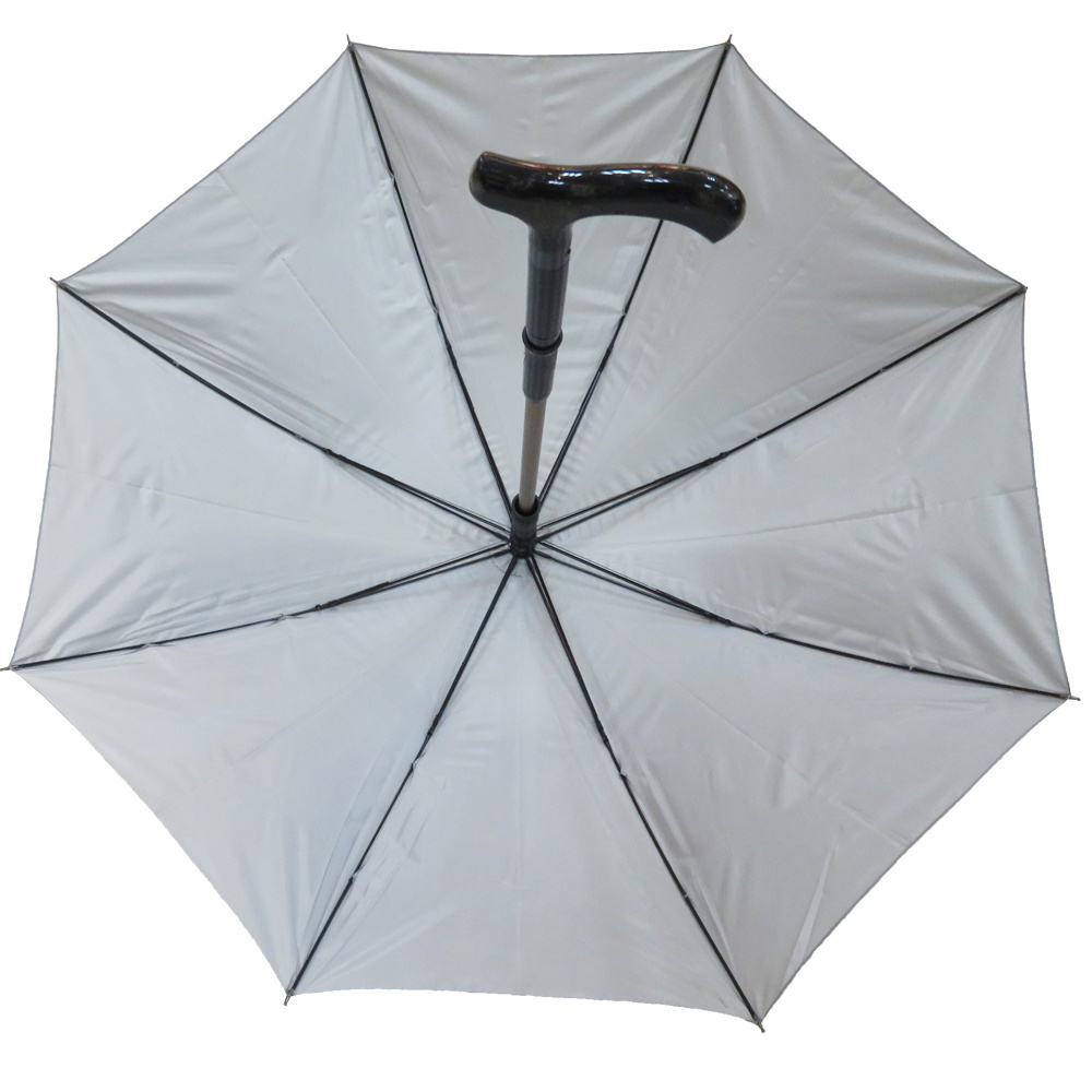 Reflective light walking stick rain umbrella for grandparents gift