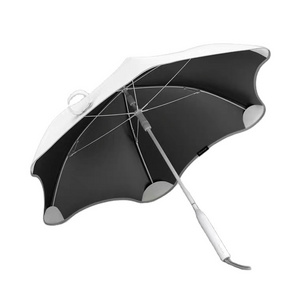 23 Inch Safty Round Corner Special Blunt Straight Umbrella With Reflective Piping