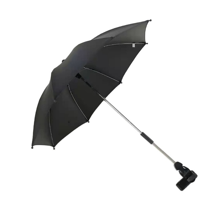 Enlarge Size Custom Baby Stroller Umbrella Parasol 190T Polyester Black Uv Coating Inside Uv Protection,polyester for Children