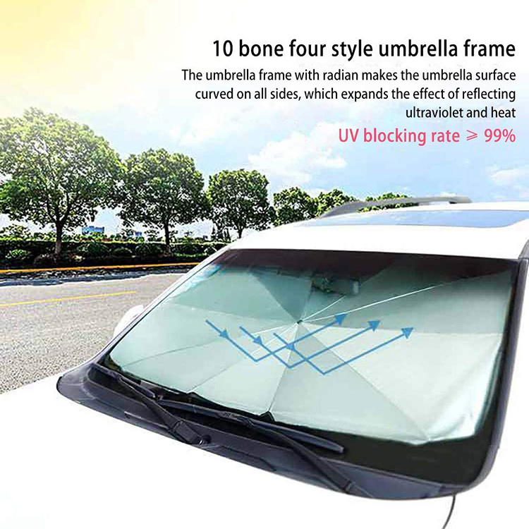 Summer Promotion Foldable Block Heat Uv Car Sun Shade Umbrella